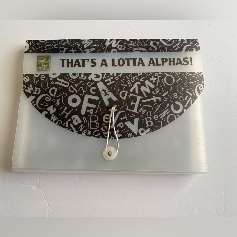 3 birds file folder plastic organizer That’s A Whole Lot of Alphas! Black white